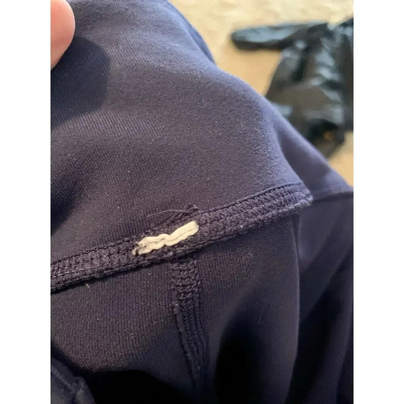 ALO Blue Navy Womens Pull On Moto Yoga Workout Full Length Leggings Size Small - Picture 8 of 9